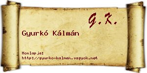 Gyurkó Kálmán névjegykártya
